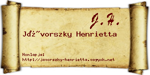 Jávorszky Henrietta névjegykártya